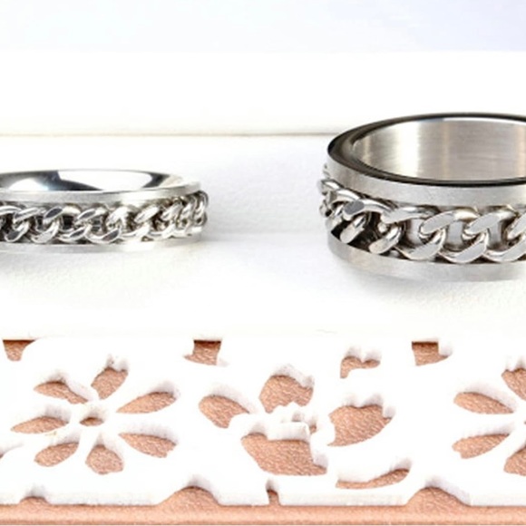 Men’s stainless steel spinner chain ring - Picture 2 of 4